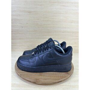 Nike Air Force 1 Low 07 Flyease Triple Black Leather Athletic Shoes Mens Size 9